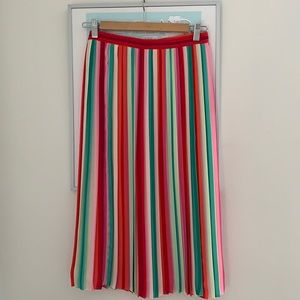 J. Crew multicolor pleated midi skirt